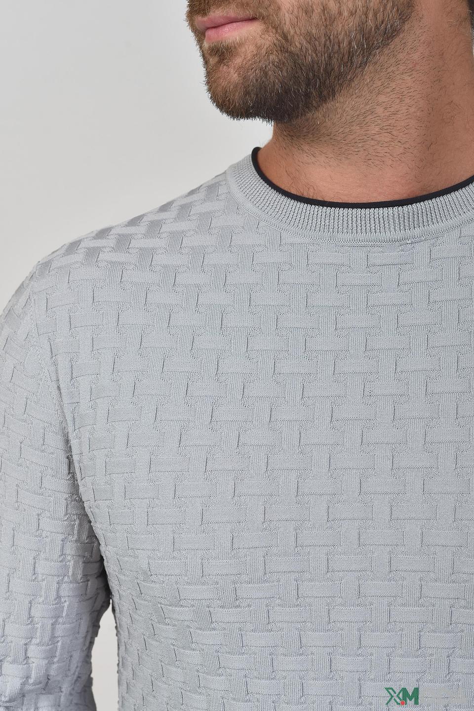 Джемпер Pezzo men серый с текстурой