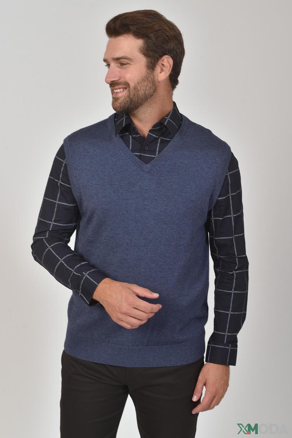 Жилет Pezzo синий v-образный