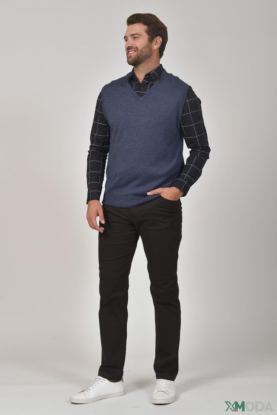 Жилет Pezzo синий v-образный