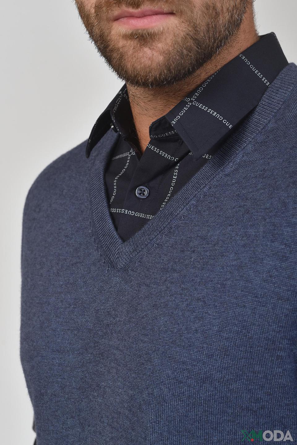 Жилет Pezzo синий v-образный