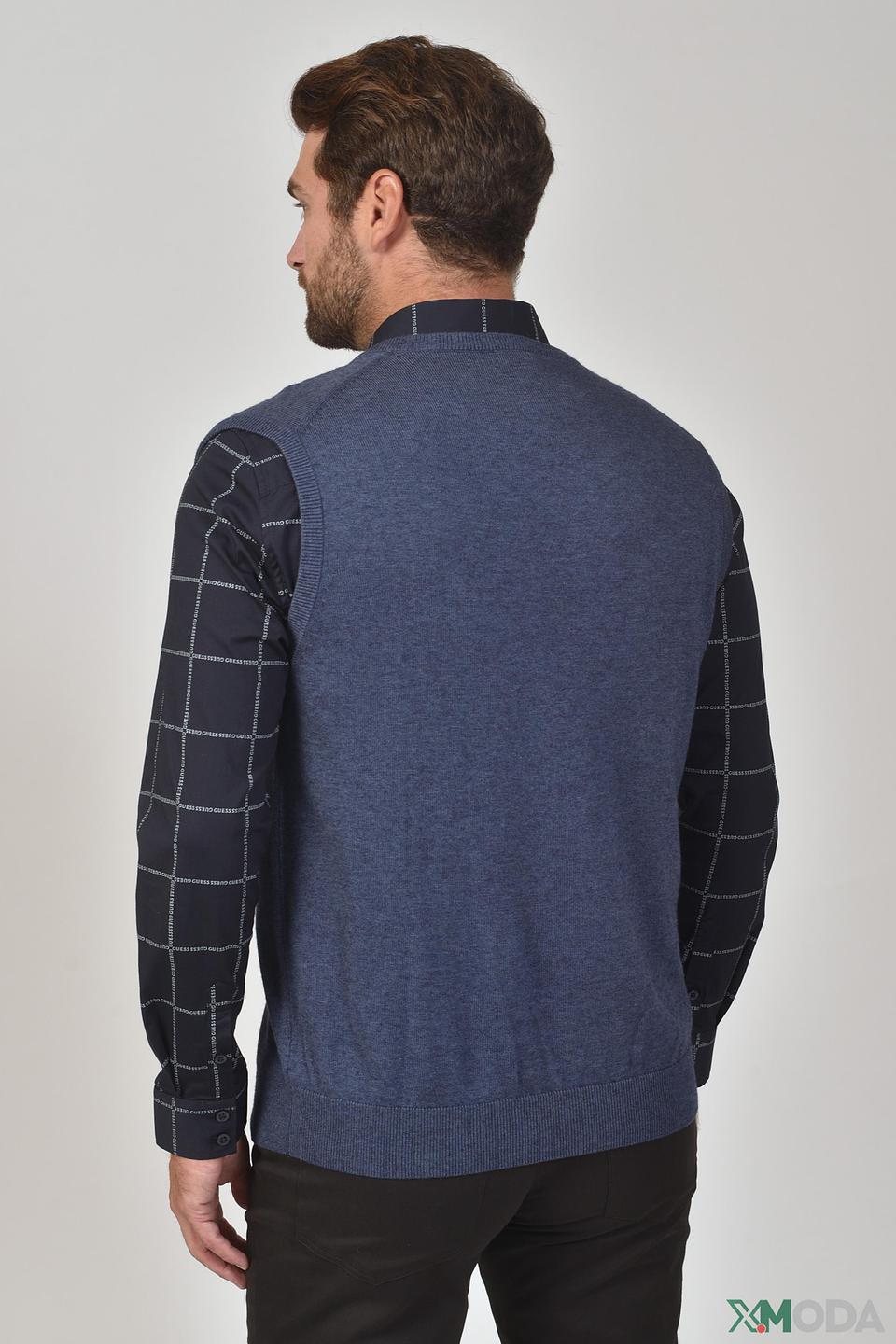 Жилет Pezzo синий v-образный