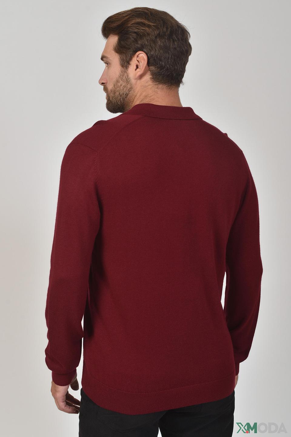 Джемпер поло Pezzo бордовый