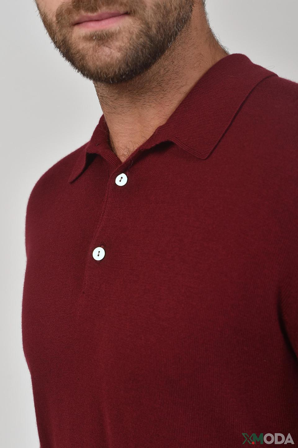 Джемпер поло Pezzo бордовый