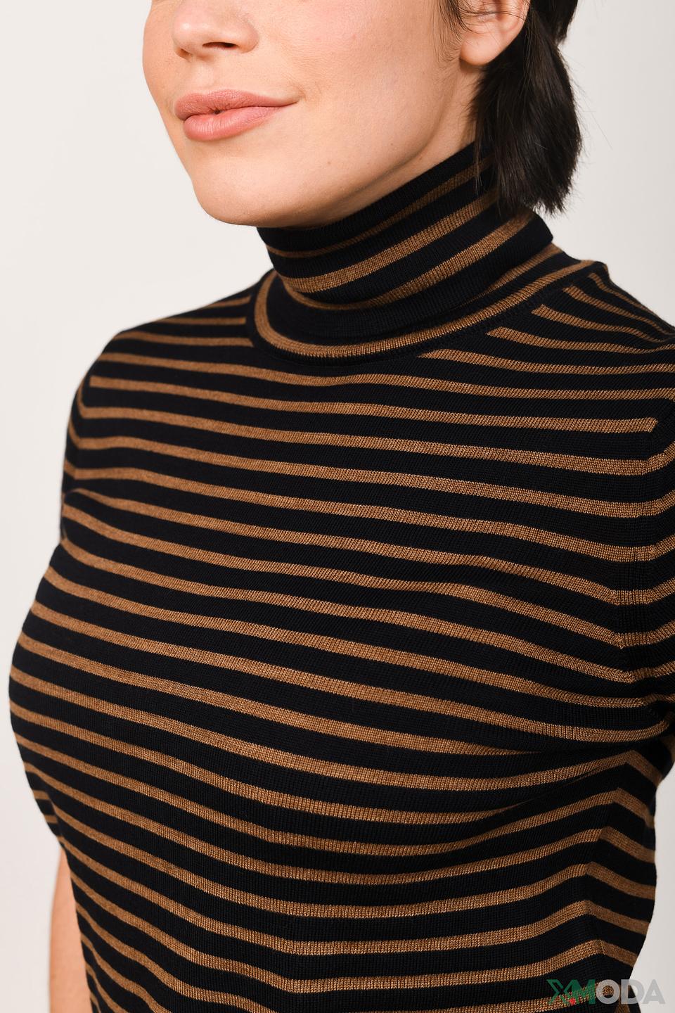 Водолазка Maerz в полоску коричневая
