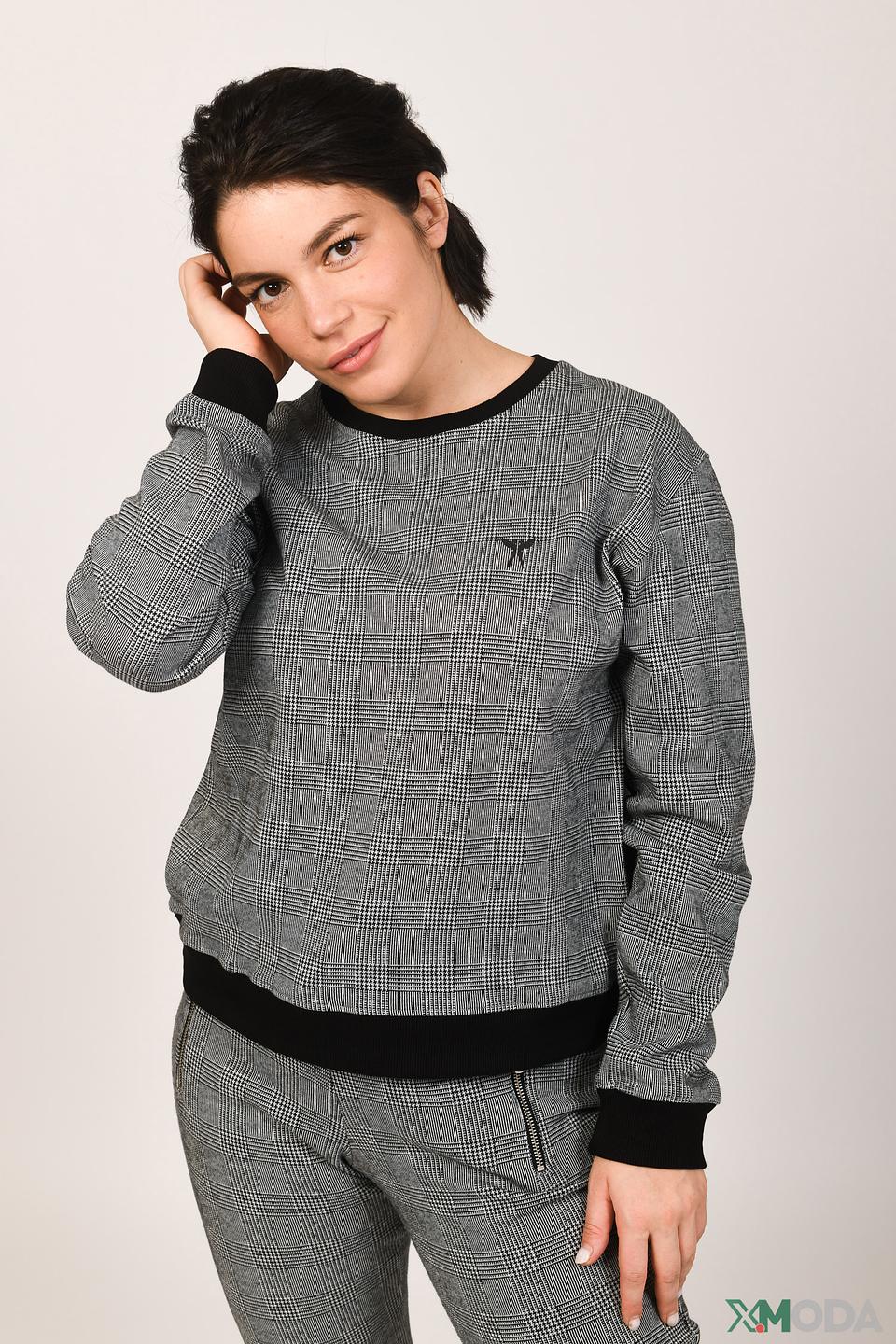 Пуловер Angels в клетку серый