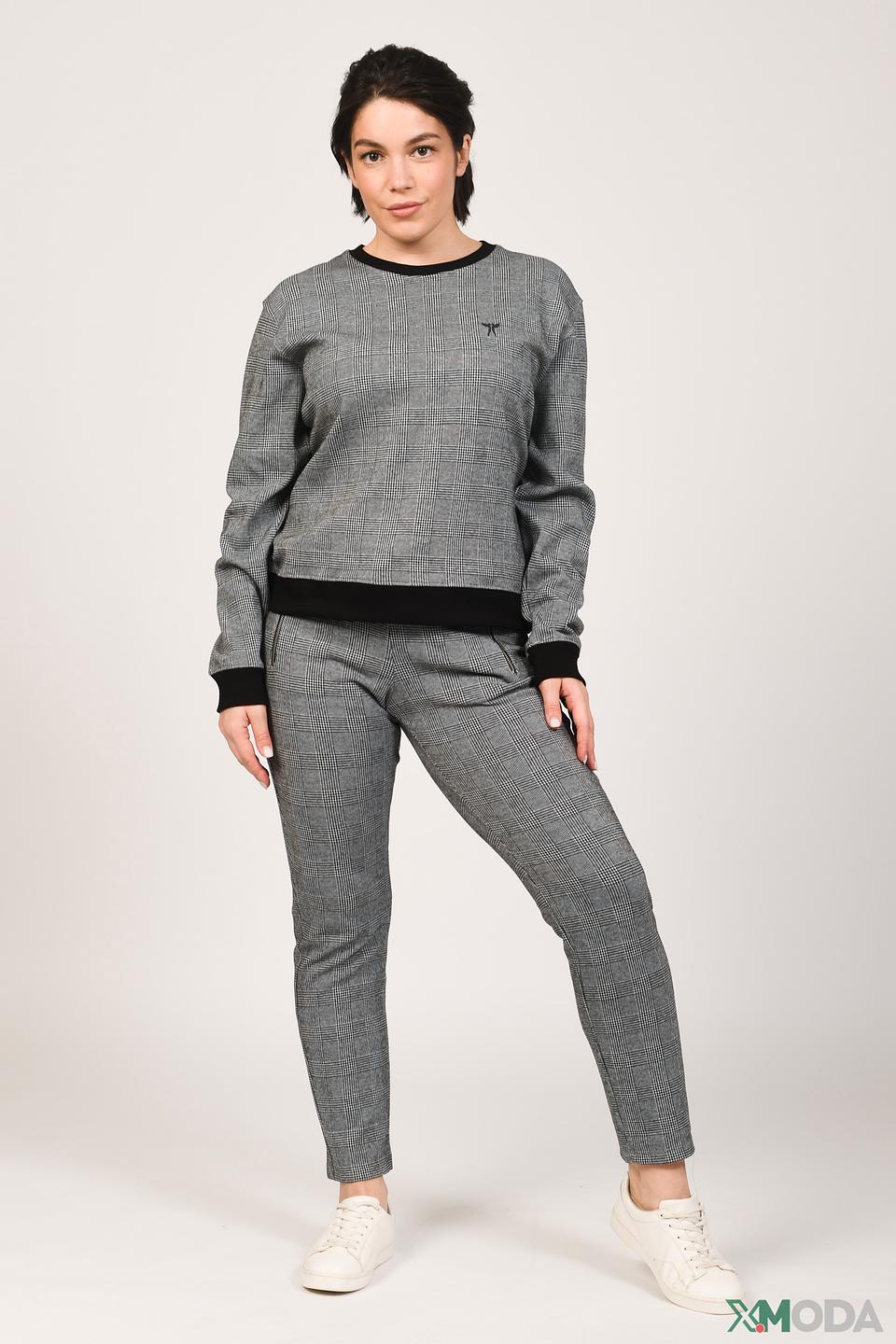 Пуловер Angels в клетку серый