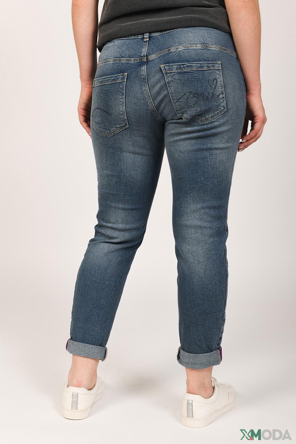 Джинсы Oui с потертостями и вышивкой