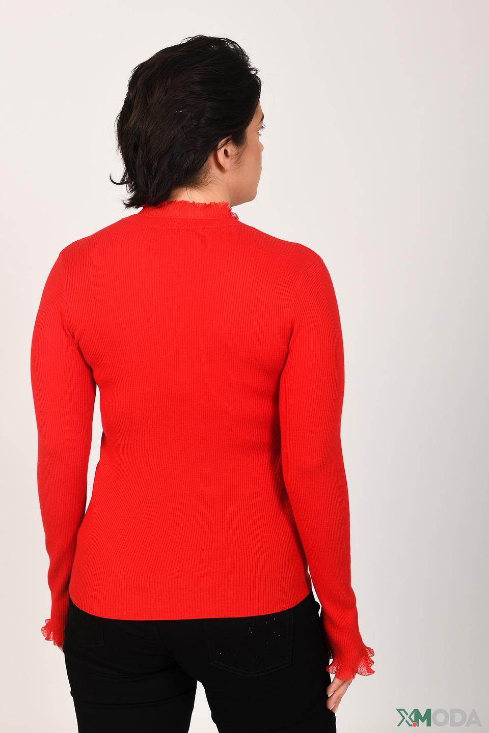 Пуловер Taifun красный с рюшами