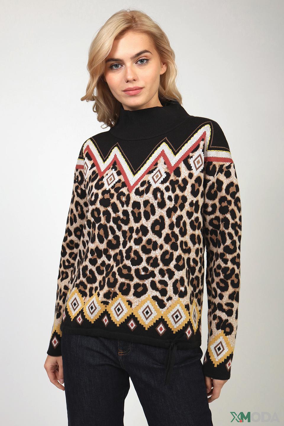 Пуловер Oui с леопардовым узором