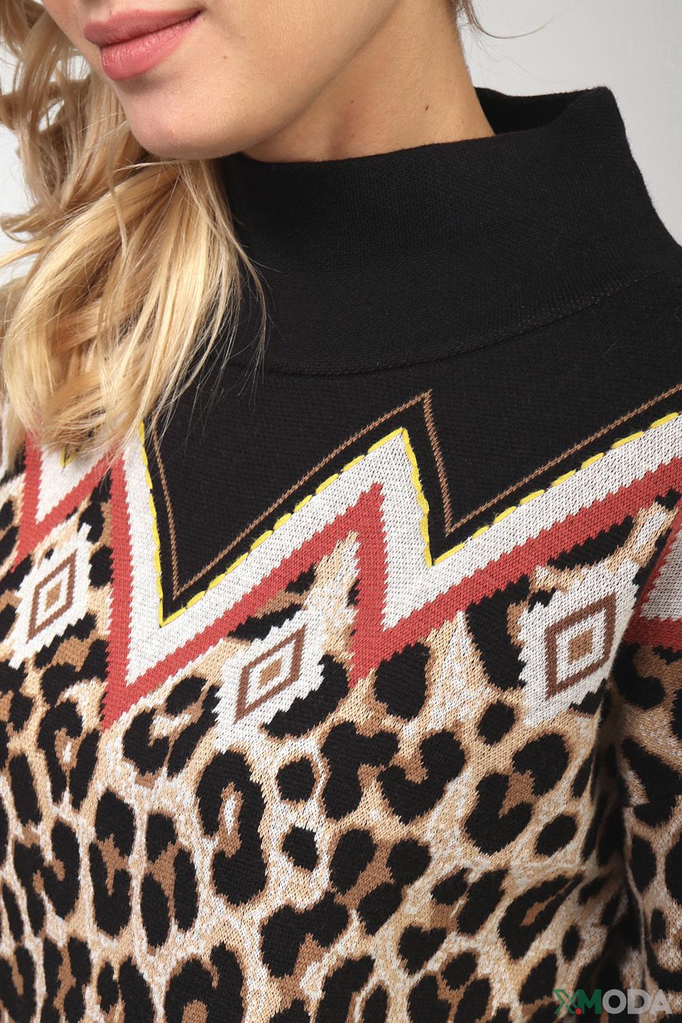 Пуловер Oui с леопардовым узором
