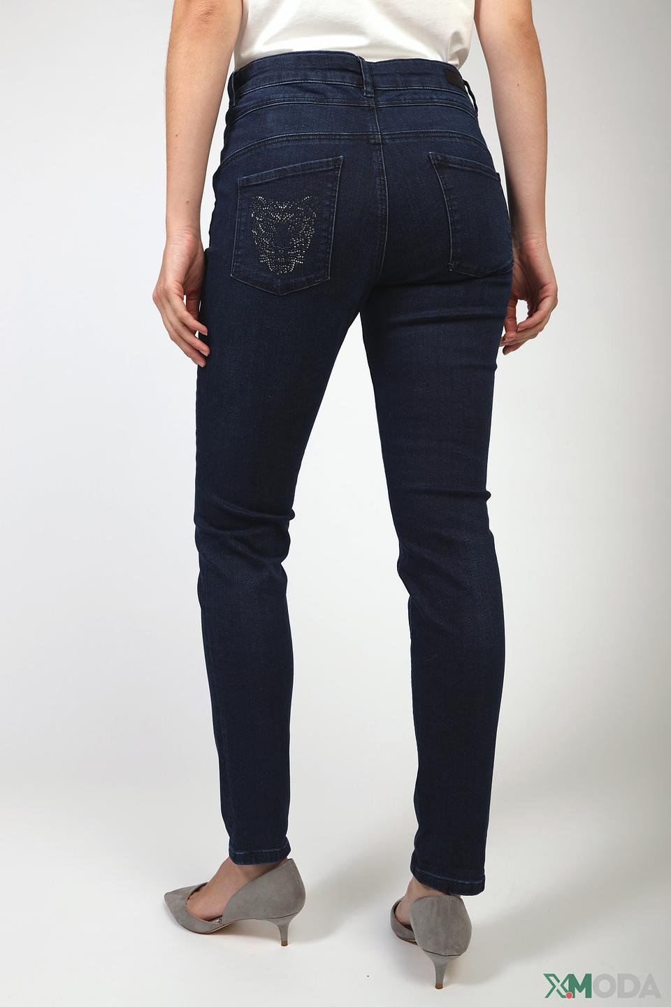 Джинсы с декором Oui тёмно-синие
