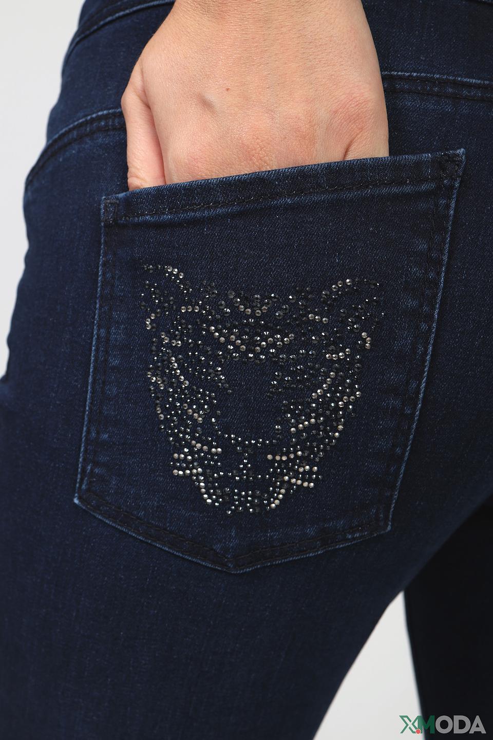 Джинсы с декором Oui тёмно-синие