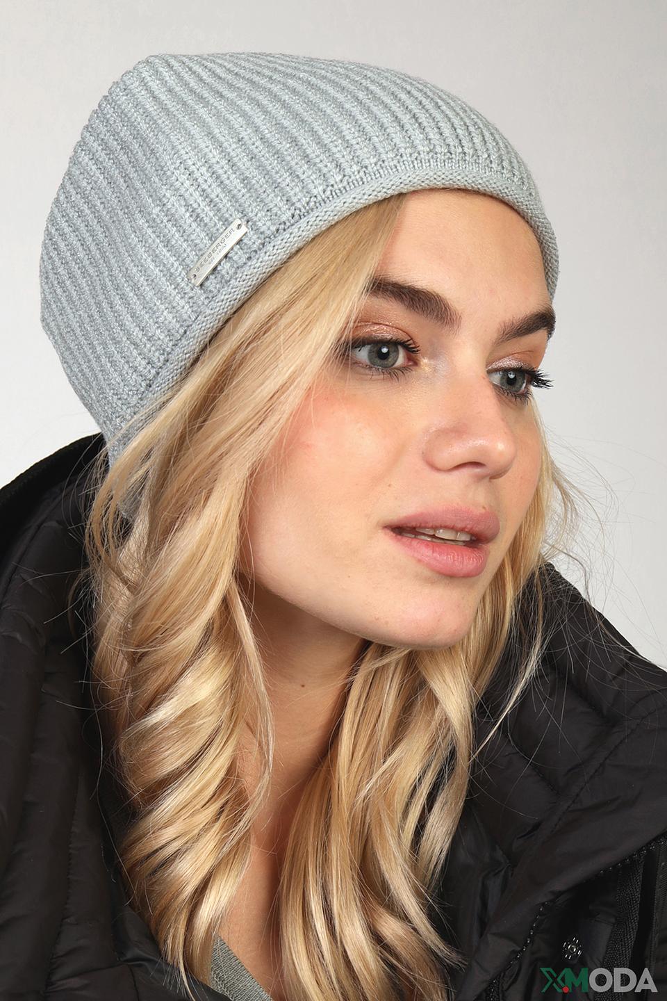 Шапка Seeberger вязаная серая