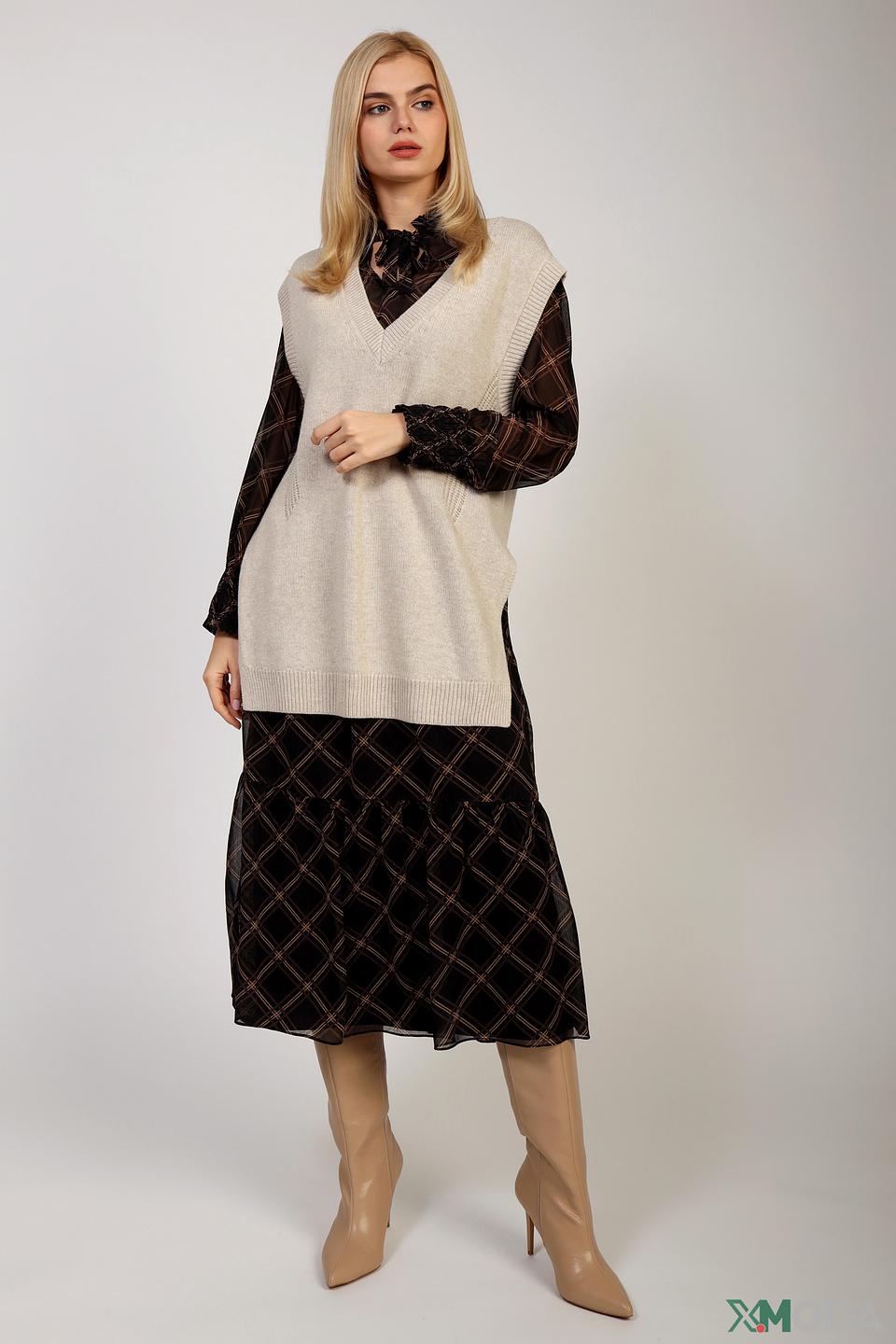 Жилет Oui бежевый вязаный