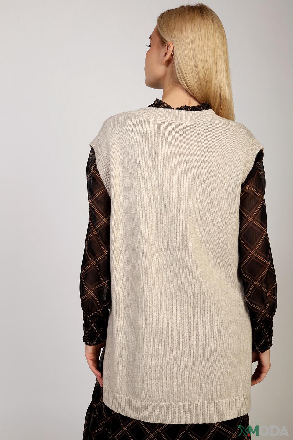 Жилет Oui бежевый вязаный