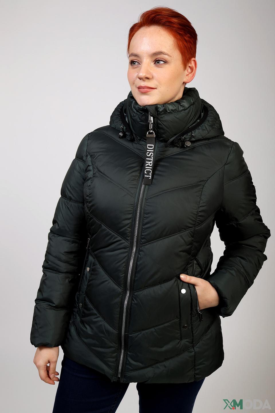 Куртка District стеганая тёмно-зелёная