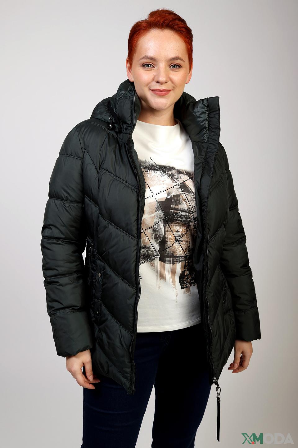 Куртка District стеганая тёмно-зелёная