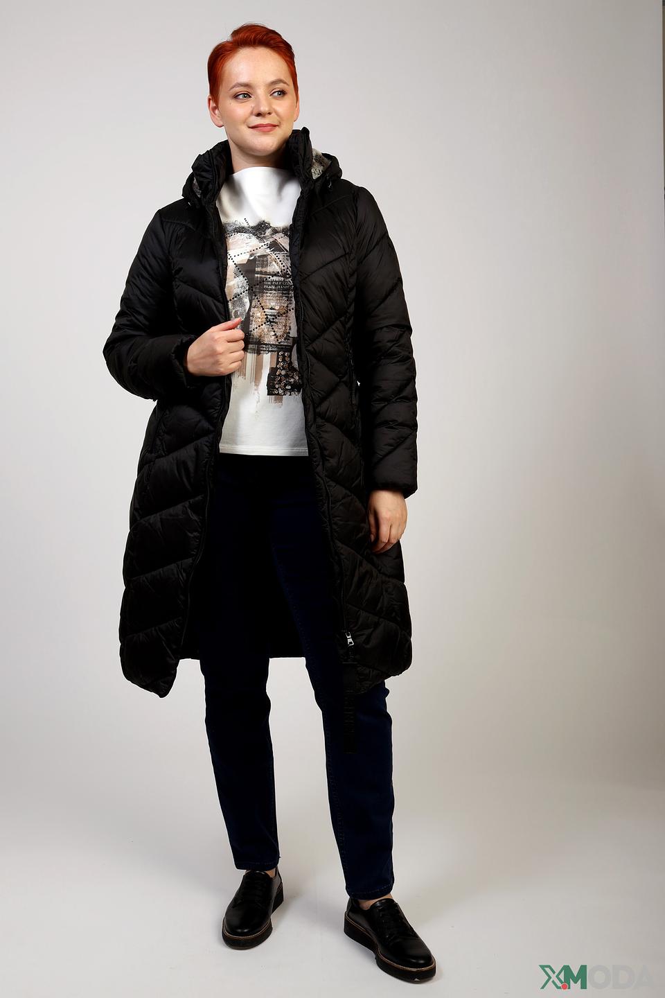 Пальто District стеганое чёрное