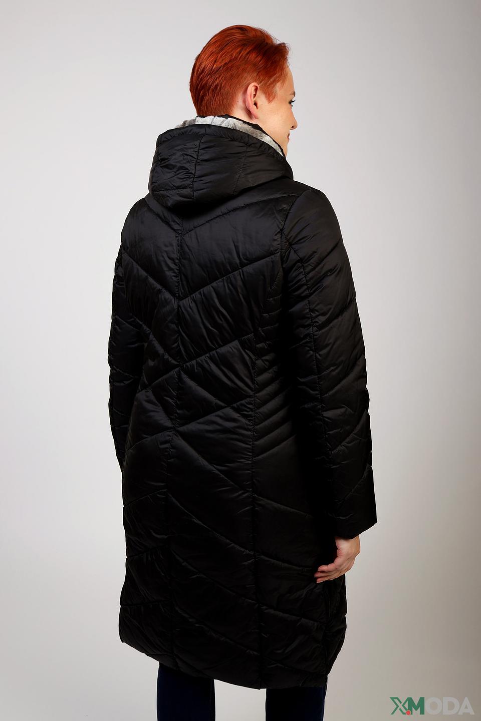 Пальто District стеганое чёрное