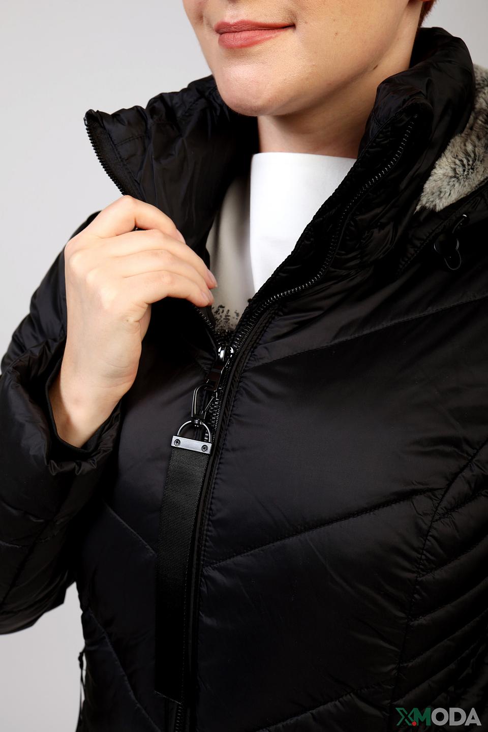 Пальто District стеганое чёрное