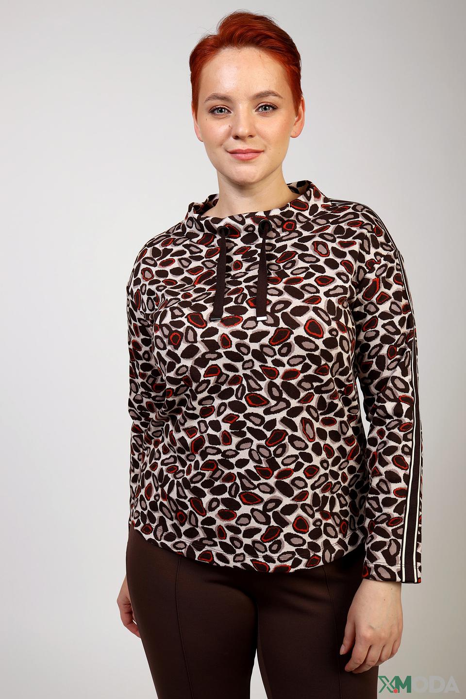 Пуловер Lebek с леопардовым принтом