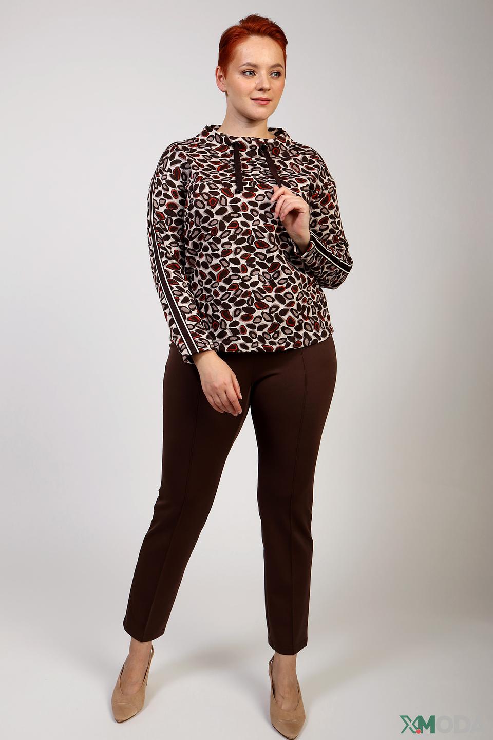 Пуловер Lebek с леопардовым принтом