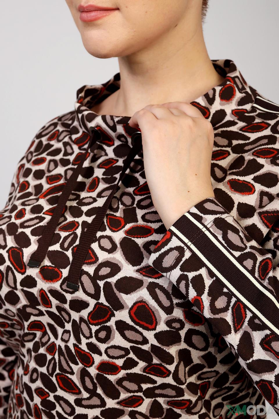 Пуловер Lebek с леопардовым принтом