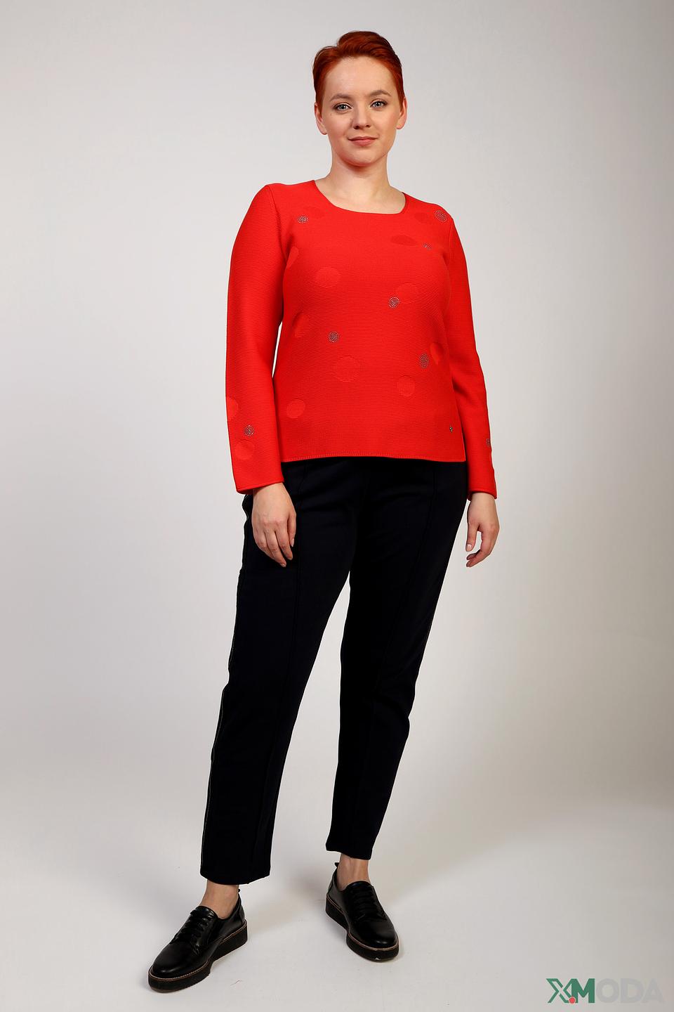 Пуловер Rabe collection красный с вышивкой