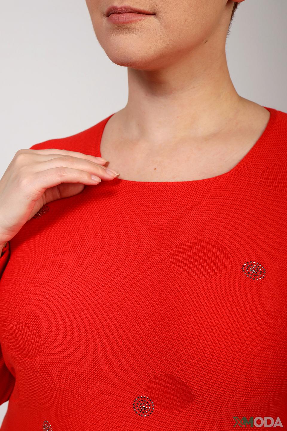 Пуловер Rabe collection красный с вышивкой