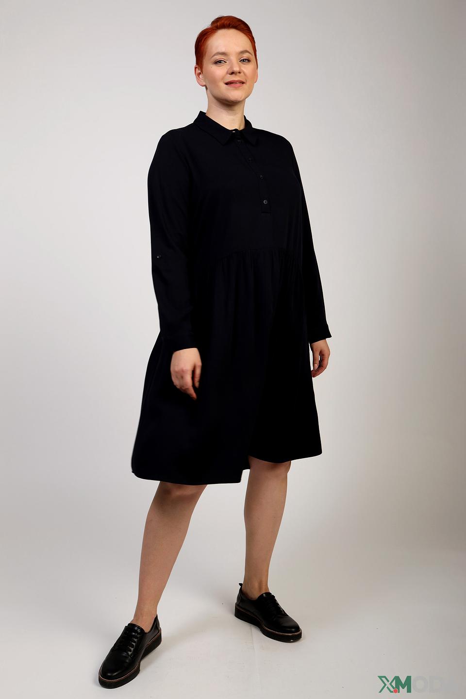 Платье Frapp чёрное с воротником
