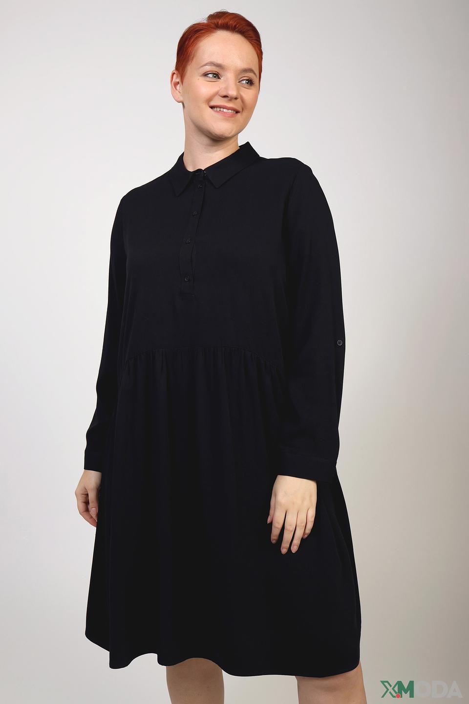 Платье Frapp чёрное с воротником