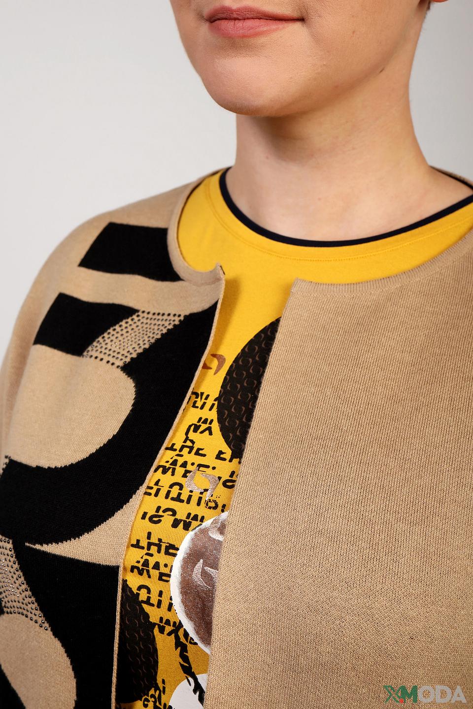 Бежевый жакет Rabe collection с принтом