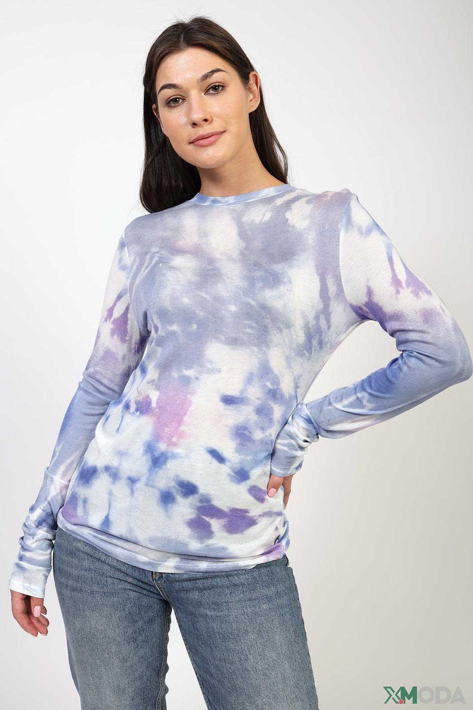Блуза QS girl tie-dye голубая
