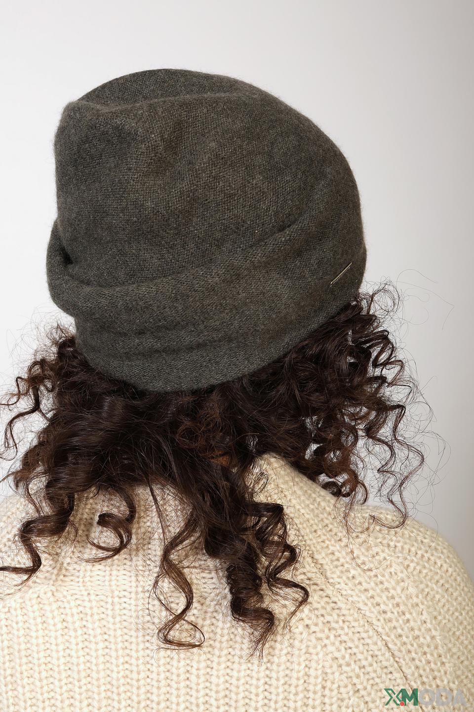 Шапка Seeberger кашемир оливковый