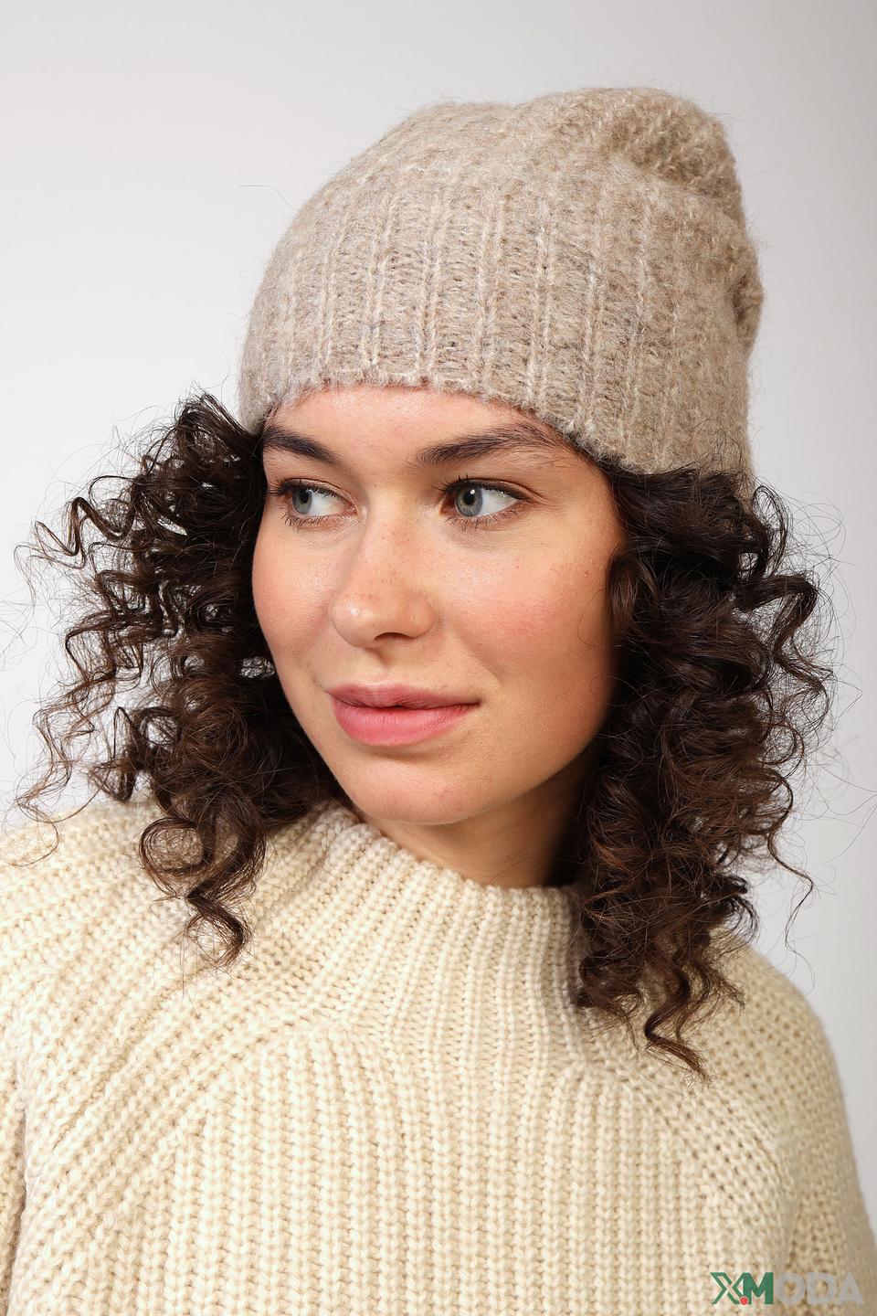 Шапка Seeberger вязаная бежевая