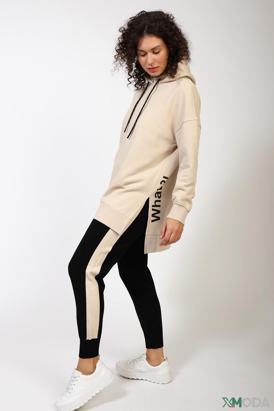 Пуловер Marc Aurel с надписью бежевый