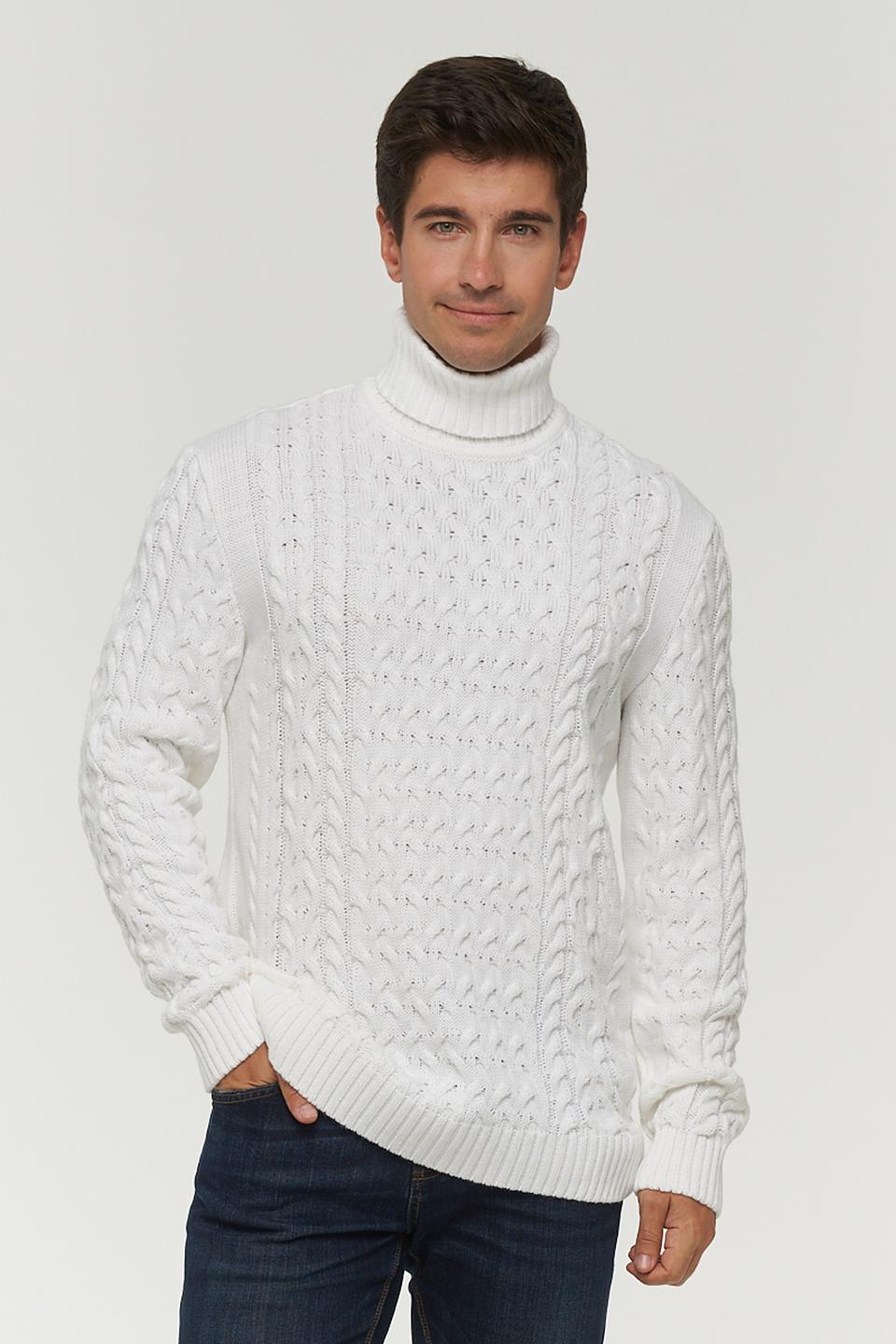 Водолазка VAY мужская белая с косами