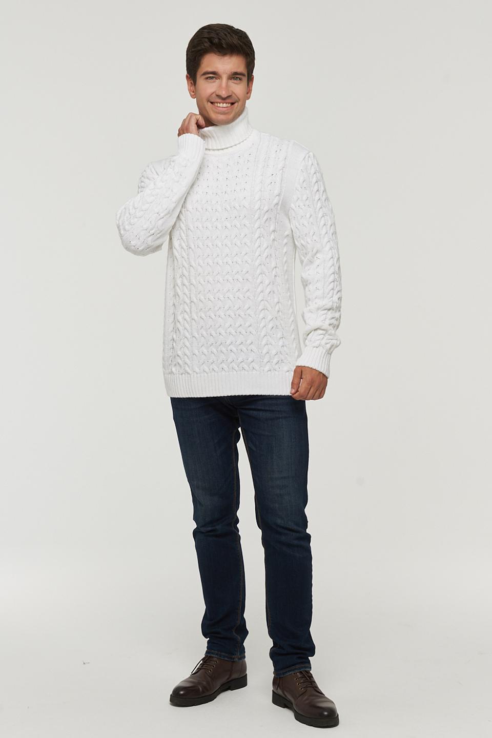 Водолазка VAY мужская белая с косами