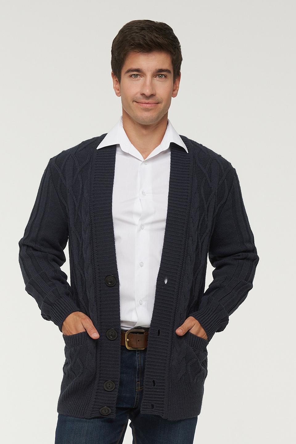 Кардиган VAY мужской тёмно-синий