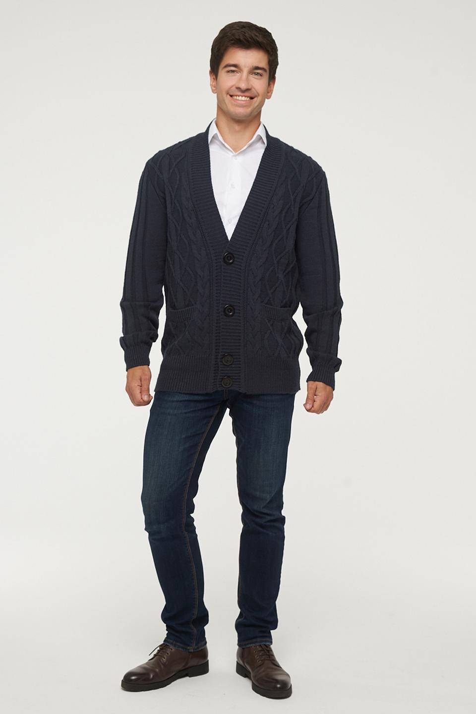 Кардиган VAY мужской тёмно-синий