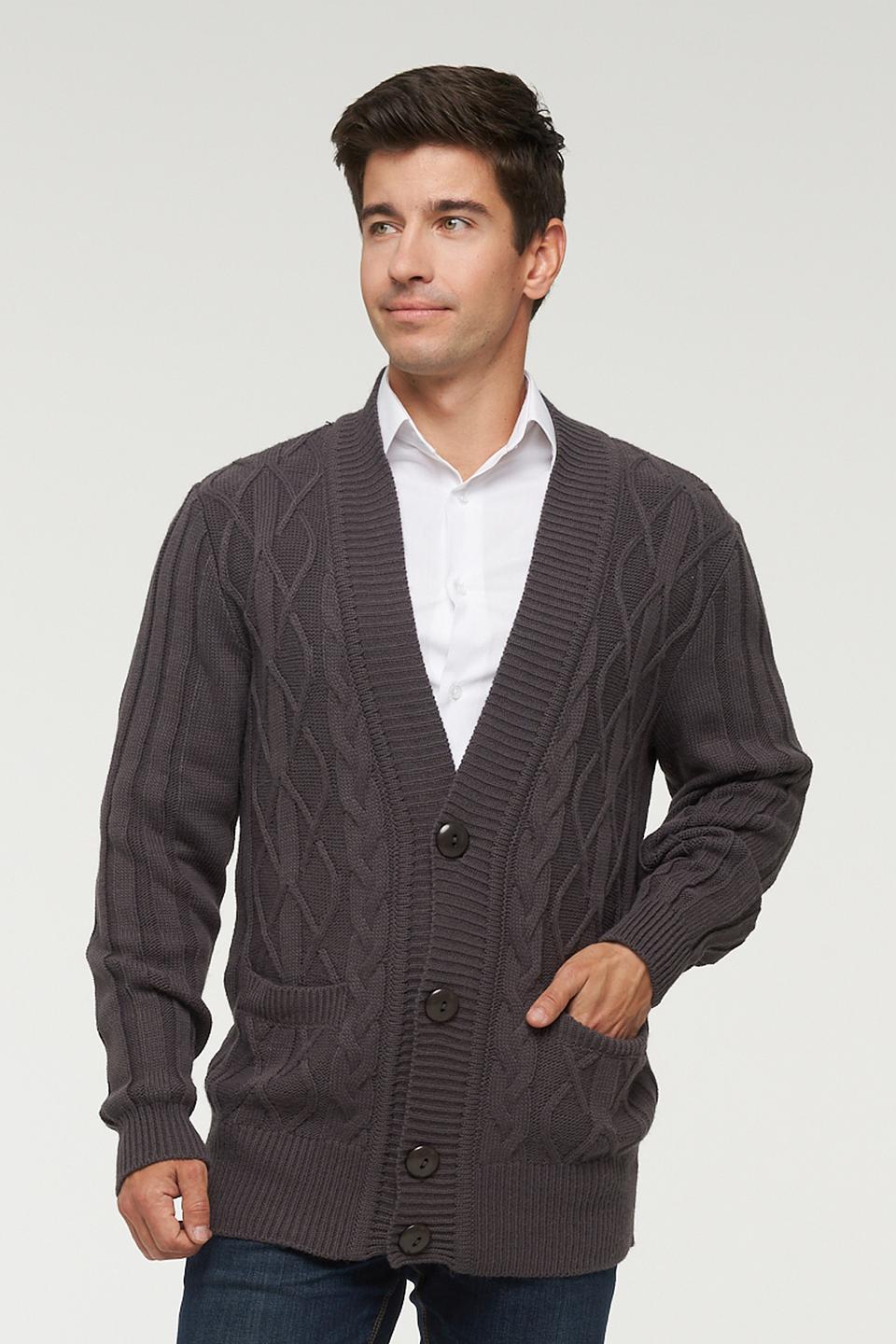 Кардиган VAY мужской серый