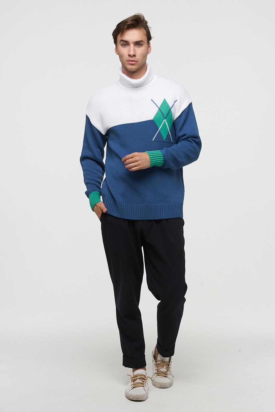 Водолазка BE YOU с узором синий