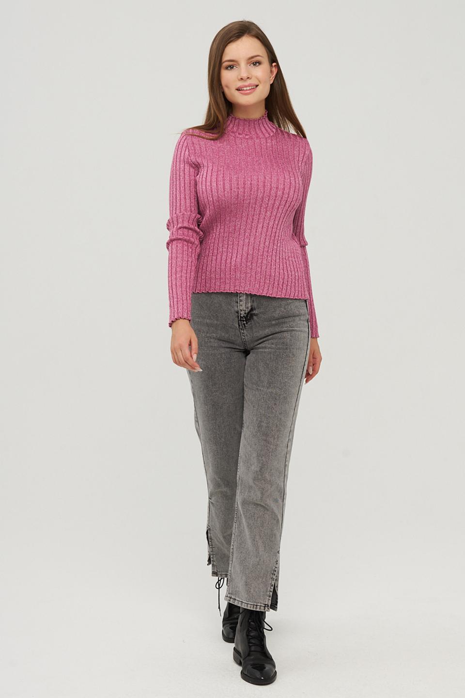 Водолазка VAY с рельефом розовая
