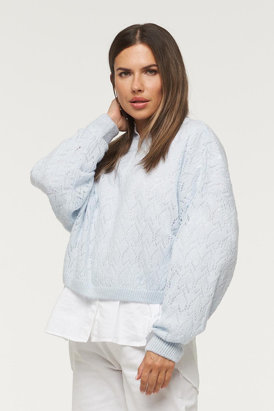 Джемпер BE YOU голубой ажурный