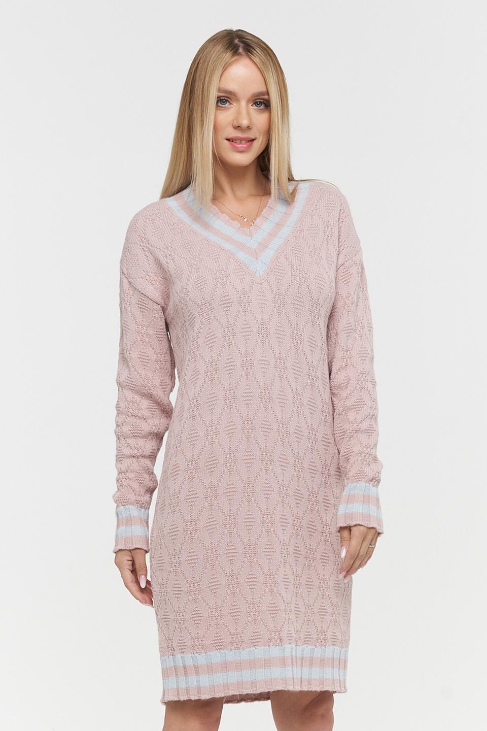 Платье BE YOU вязаное с V-образным вырезом