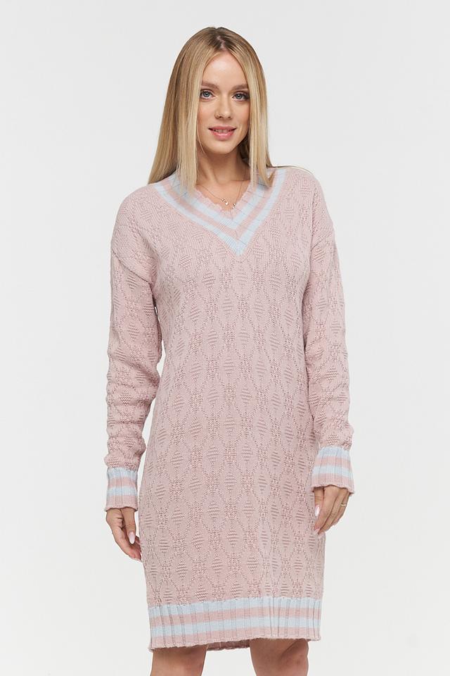 Платье BE YOU вязаное с V-образным вырезом