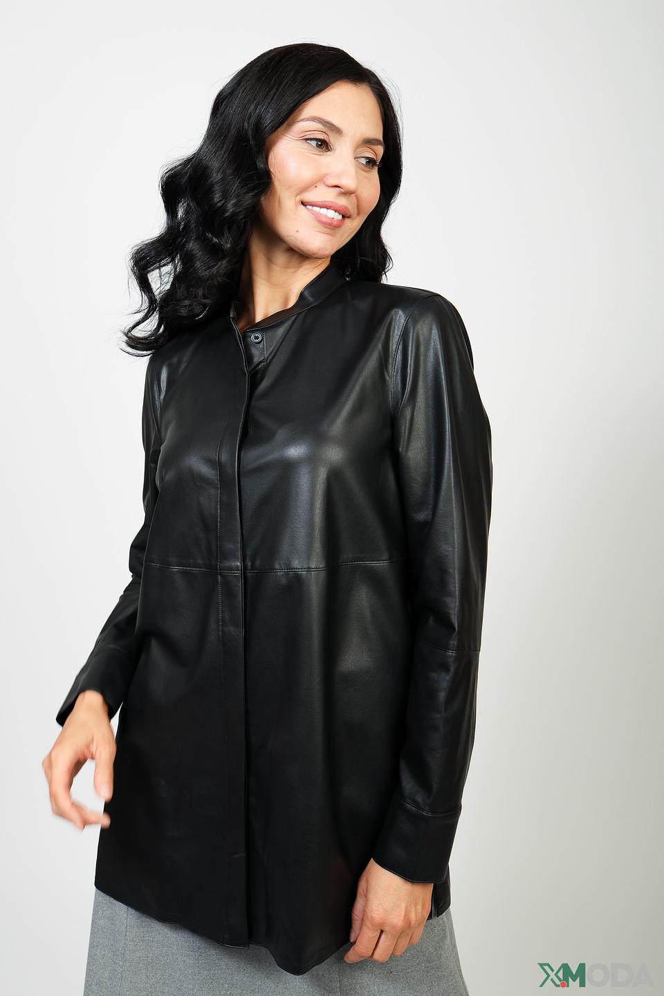 Блуза Gerry Weber из экокожи чёрная