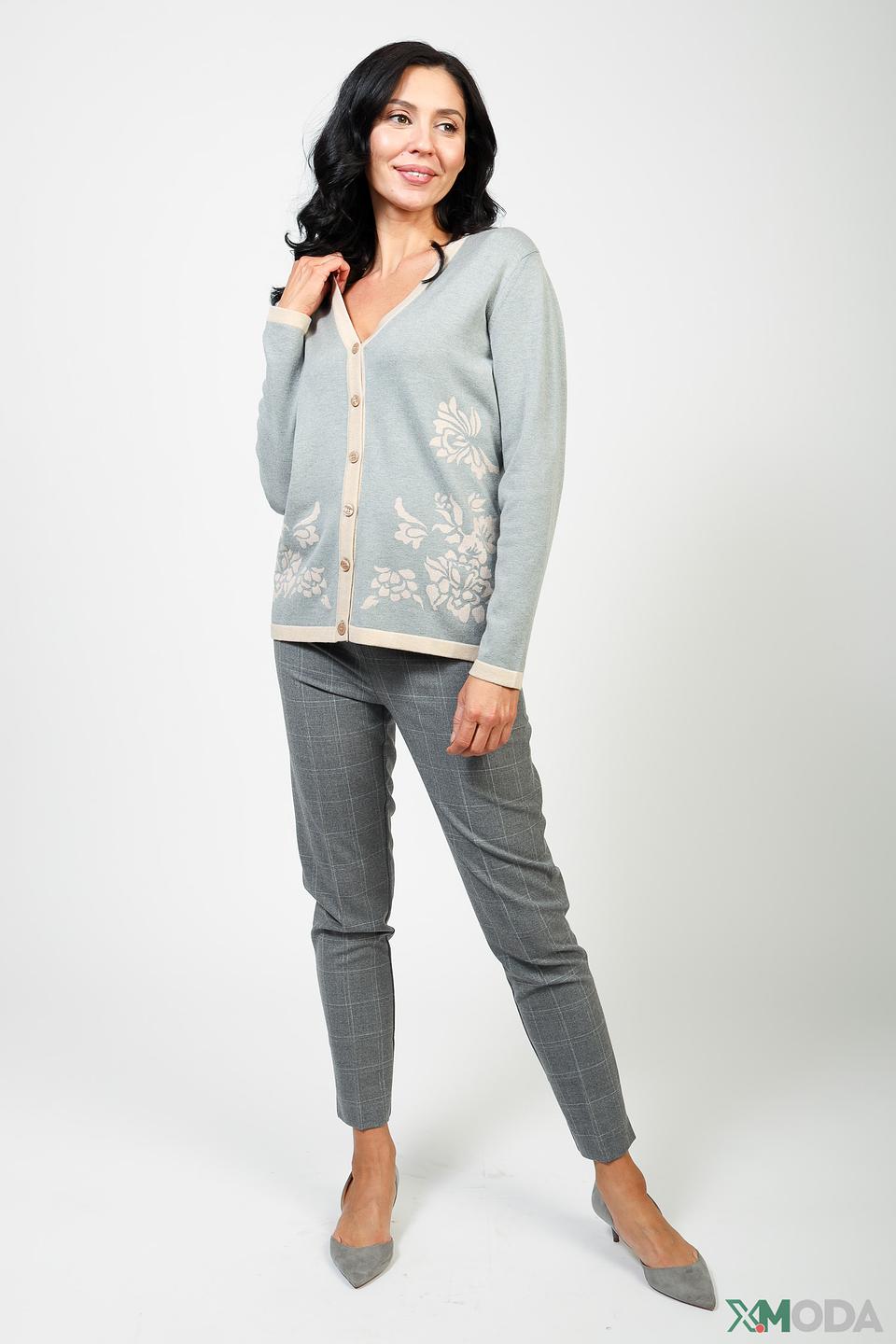 Жакет Eugen Klein с вышивкой светло-серый