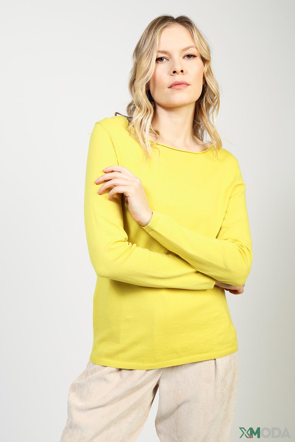 Пуловер Oui жёлтый базовый