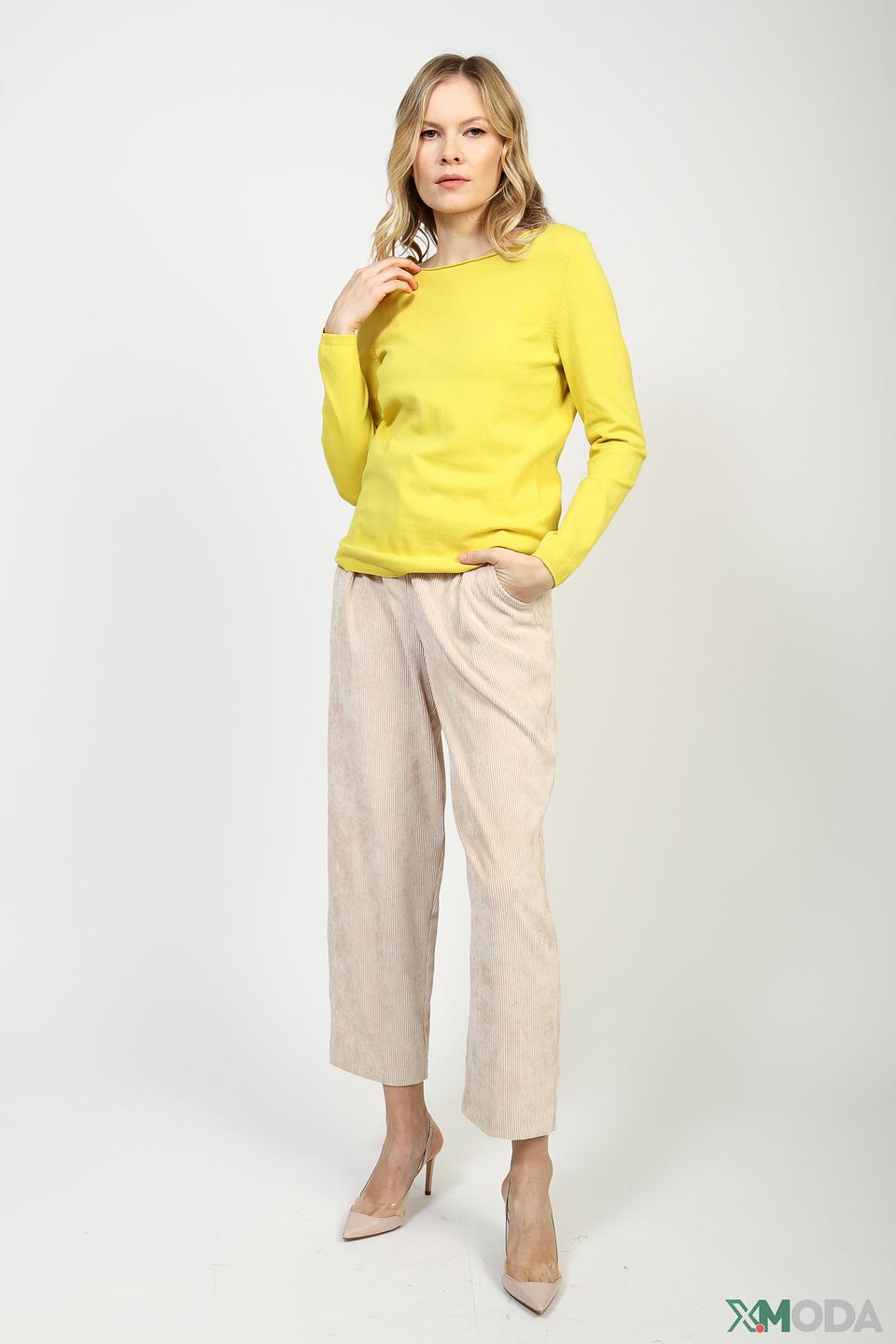 Пуловер Oui жёлтый базовый